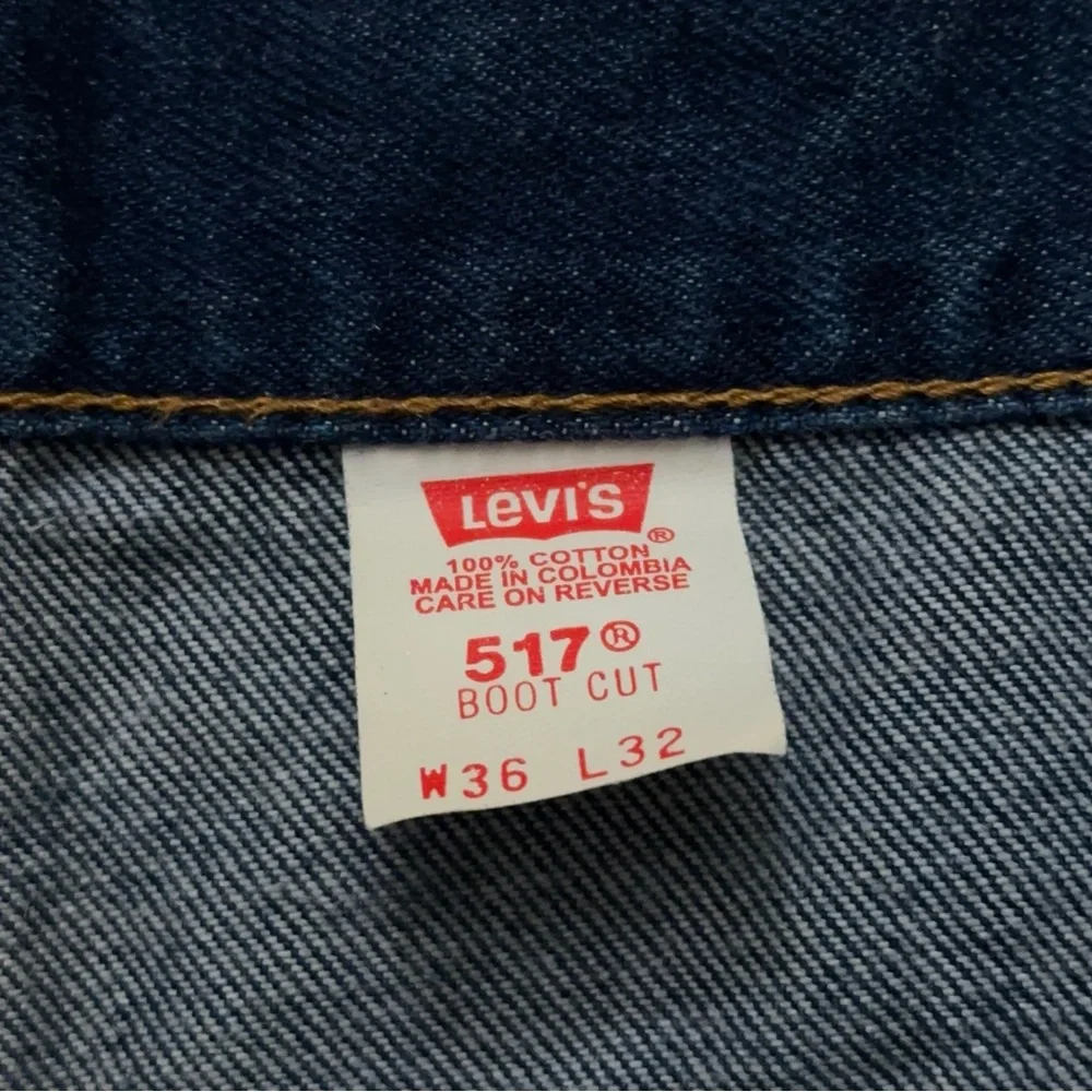 Levi's Denim Jeans Mens Size 36x32 (Fits 36x33) 517 Boot Cut Blue Vintage 1990s